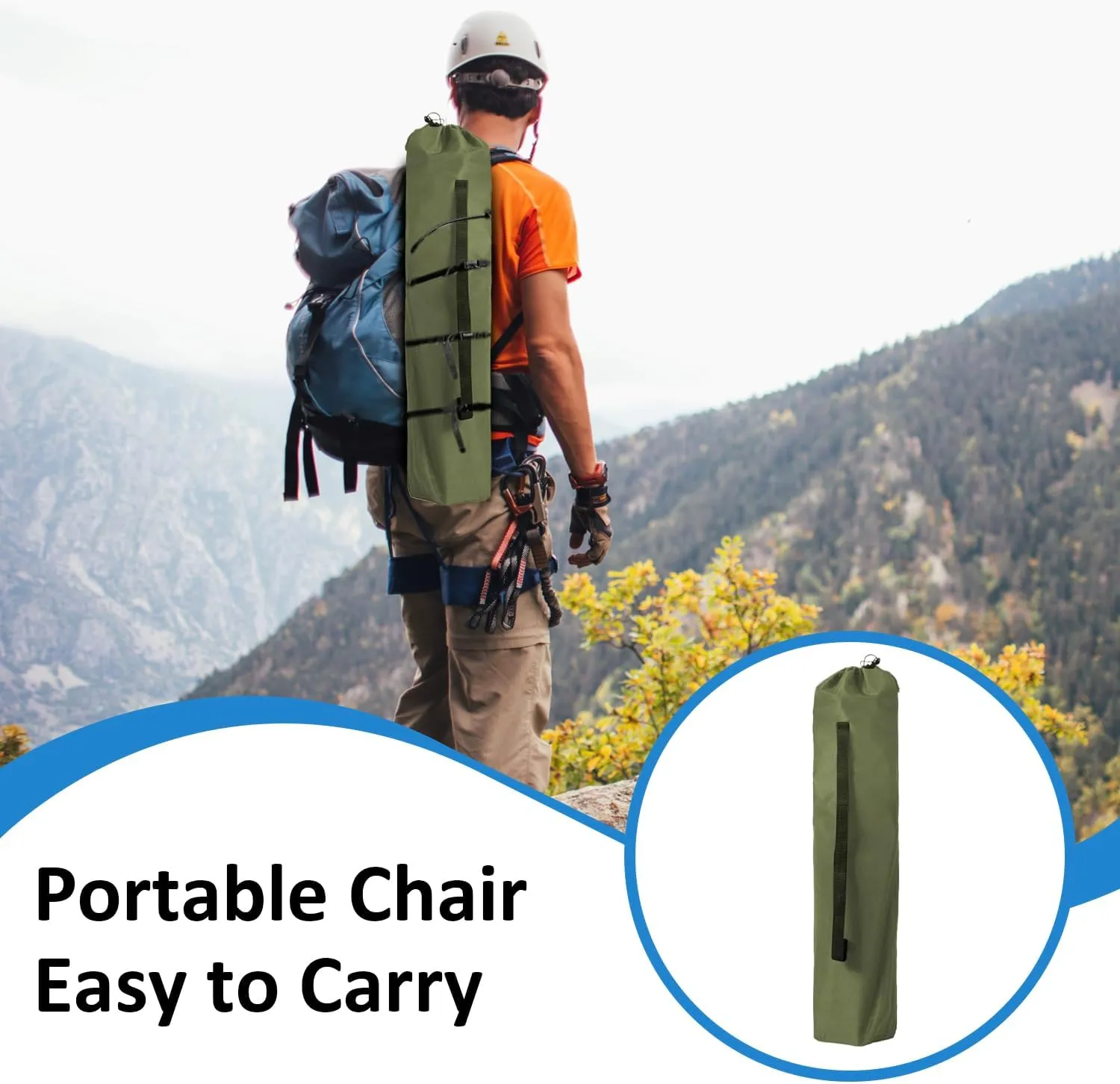 Foldable Camping Chair with Cup Holder, Storage Pocket, 225lbs Capacity, Wide Base Feet for Sand/Mud, Sweatproof Portable Outdoor Chair for Hiking, Beach, Sports, Green