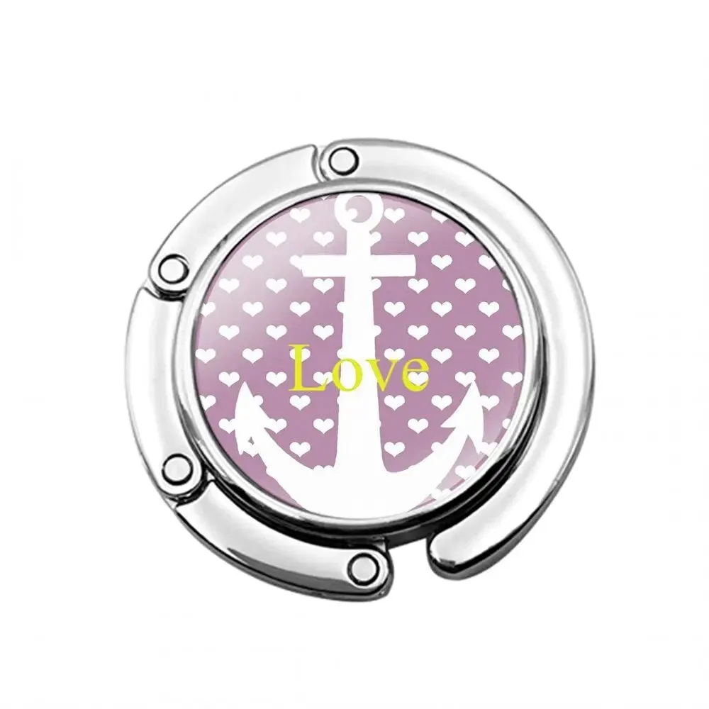Foldable Nautical Bag Hook Pink Hearts