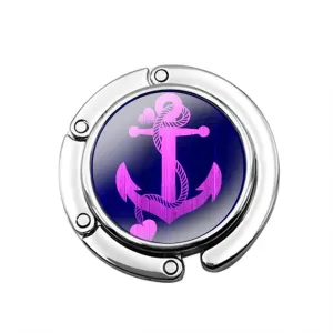 Foldable Nautical Bag Hook Pink Hearts