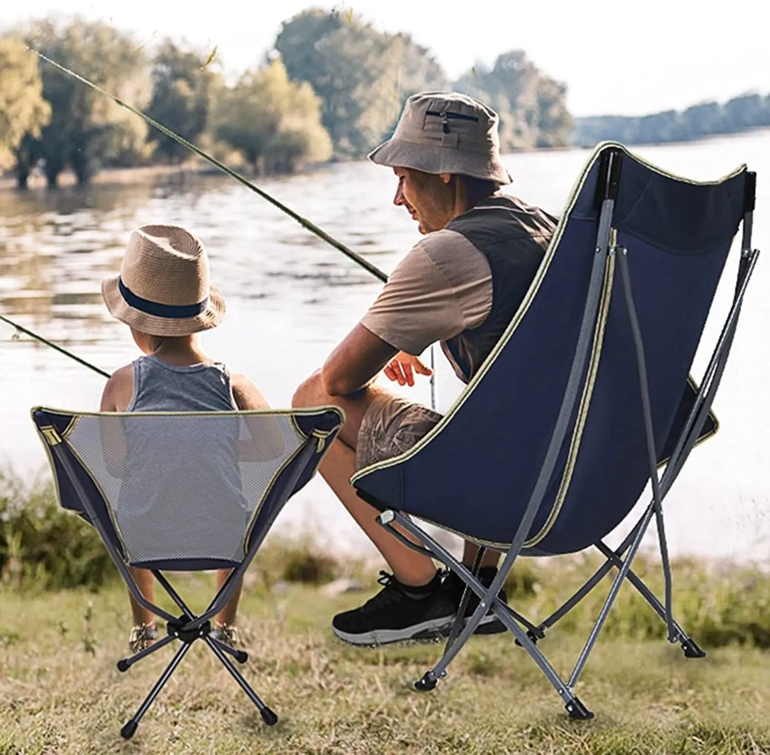 Folding Camping Ultralight Folding Camping Chair with Backrest Leisure Beach Seat with Mesh External Hanging Bag Portable Backpack Chair Chairs Foldable(C)