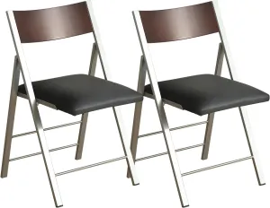 Folding Chairs with Cushion 2 Pack - Heavy Duty Steel Frame Foldable Dining Chairs, Waterproof Leather Indoor Outdoor Padded Chairs for Home, Conference Rooms,Weddings, Events (Black)