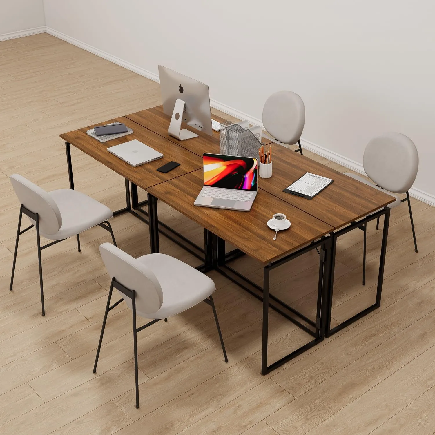 Folding Desk 30 Inch - No Assembly Small Foldable Desk for Small Space, Minimalist Space Saving Collapsible Compact Desk Portable Table for Craft, Writing, Study and Work