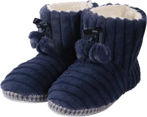 Forfoot Winter Slippers Booties for Women, Cozy Fleece House Shoes Indoor Bedroom Fuzzy Ankle Boot Slippers