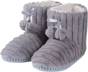 Forfoot Winter Slippers Booties for Women, Cozy Fleece House Shoes Indoor Bedroom Fuzzy Ankle Boot Slippers