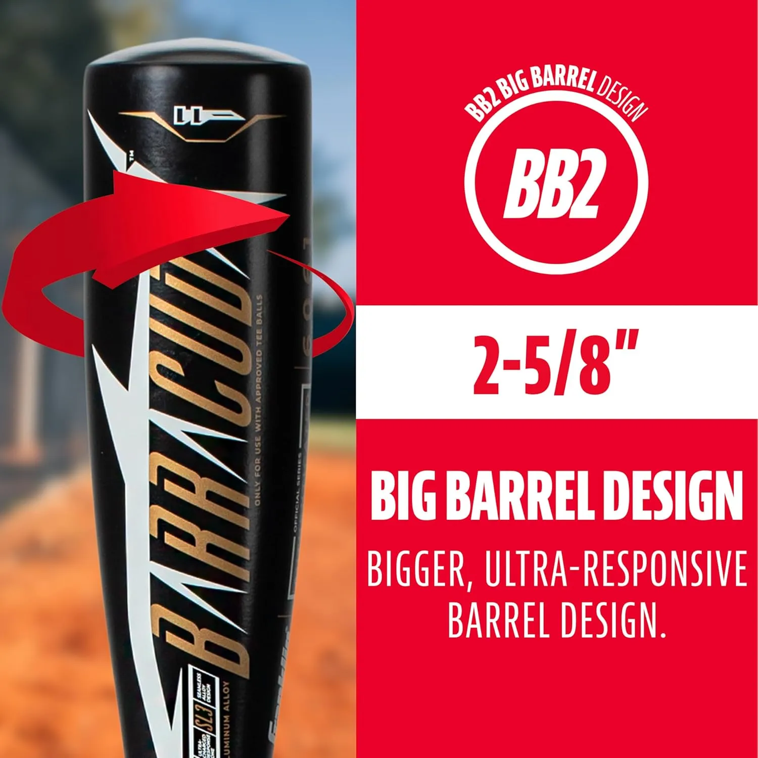 Franklin Sports Kids Teeball Bat - Venom   Barracuda Aluminum   Composite - USA Baseball Certified for Boys   Girls - Youth Metal Bat - Drop -10 to -13