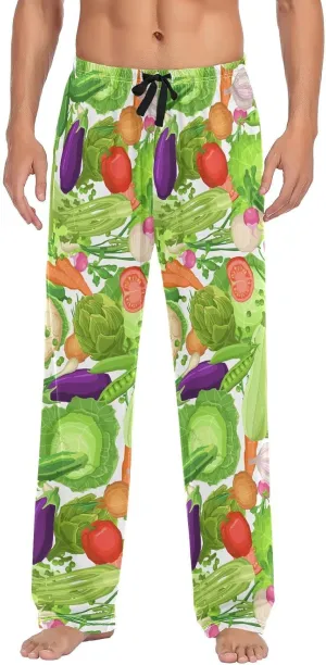 Fresh Vegetables Red Pepper Pajama Pants Cute Cabbage Tomatoes Men's Pajama Bottoms Lounge Sleepwear PJs Pants S