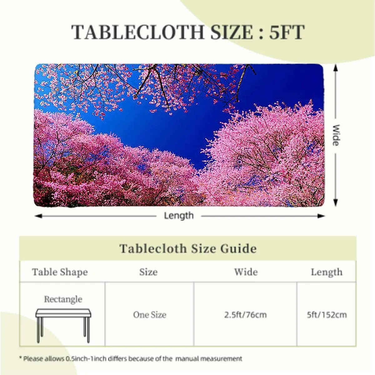 Fuchsia Blue Tablecloth for Folding Table Clear Sky Sunny Day View Country Garden Fitted Spandex Stretch Square Table Covers Caps Elastic Square Tablecloth Cherry Fits up 5 Foot Tables