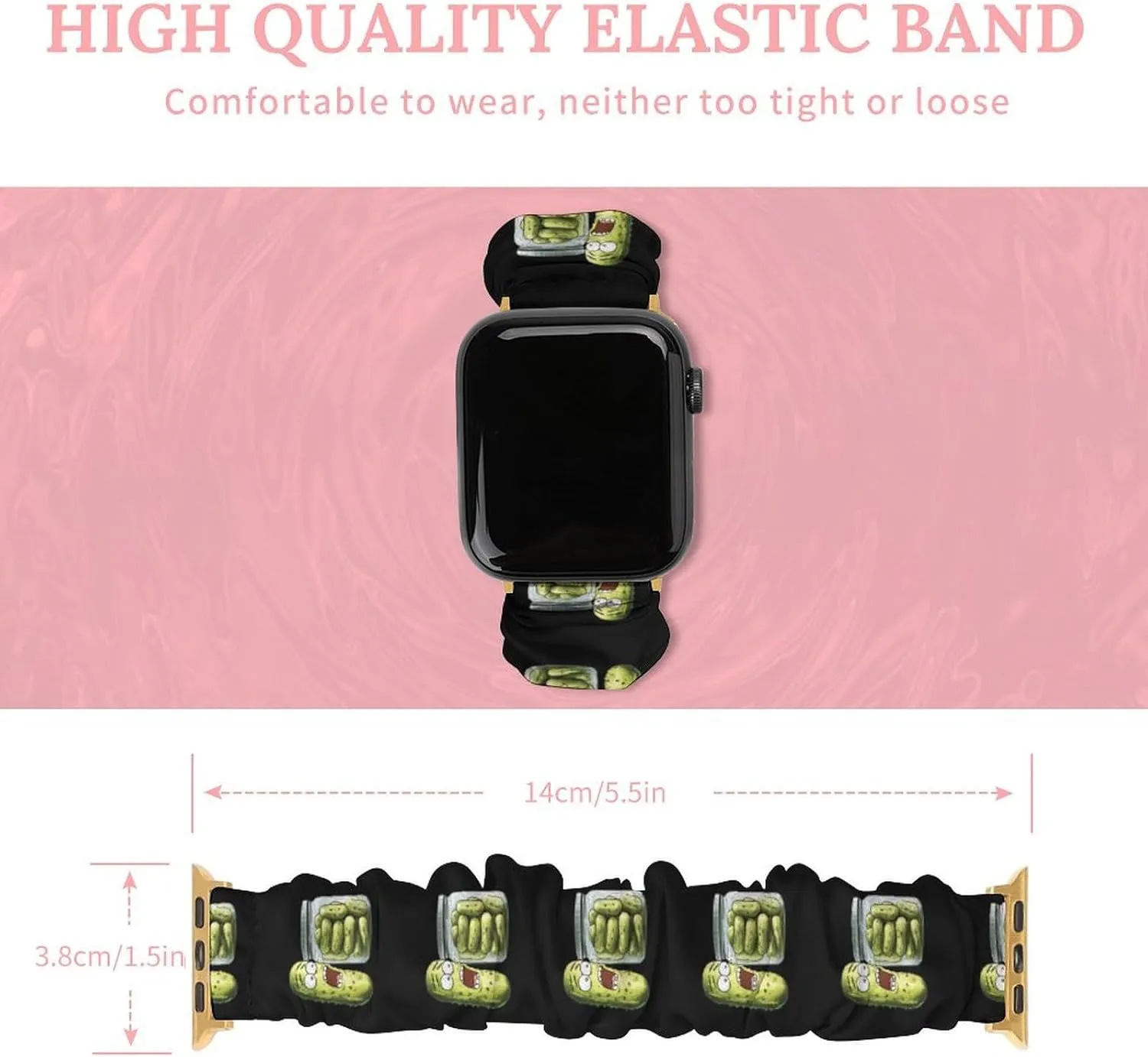 Funny Pickle Fashion Watch Strap Scrunchies Wristbands Compatible With IWatch Series