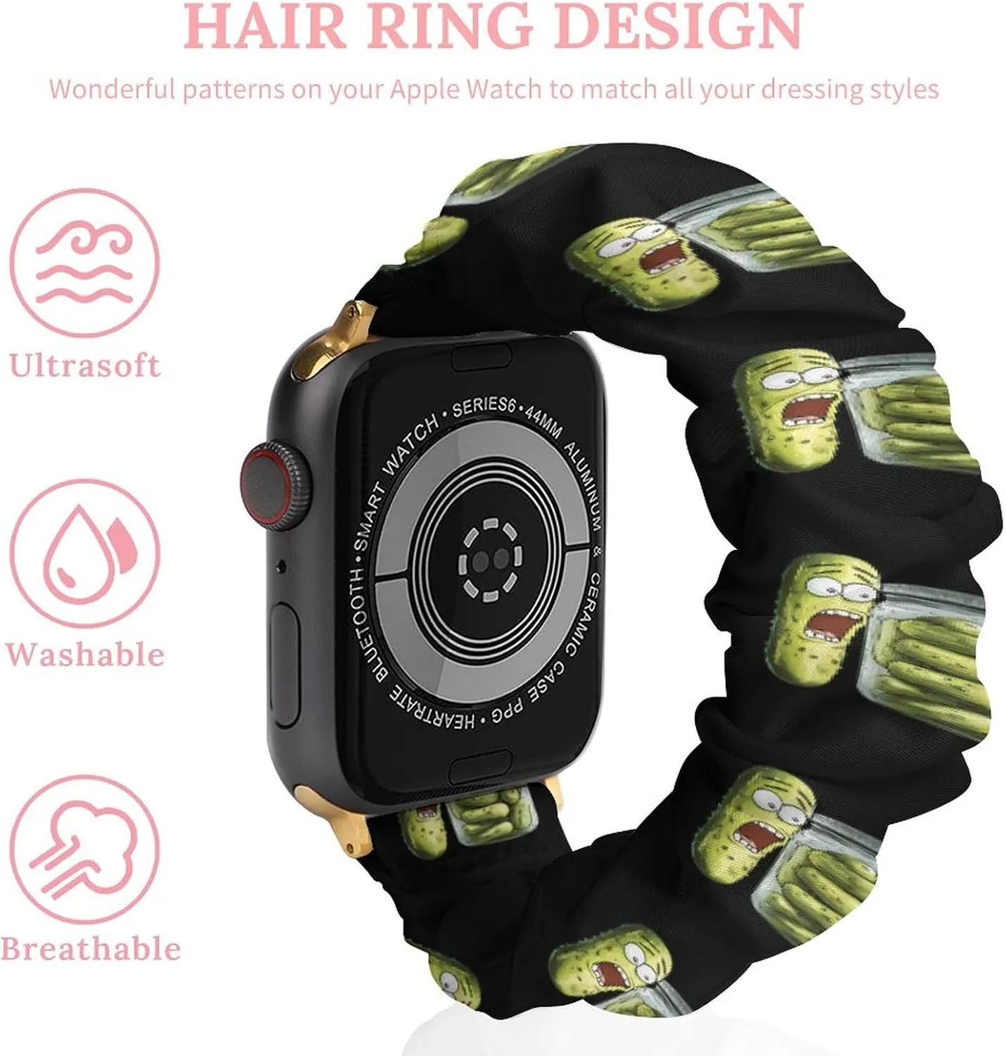 Funny Pickle Fashion Watch Strap Scrunchies Wristbands Compatible With IWatch Series