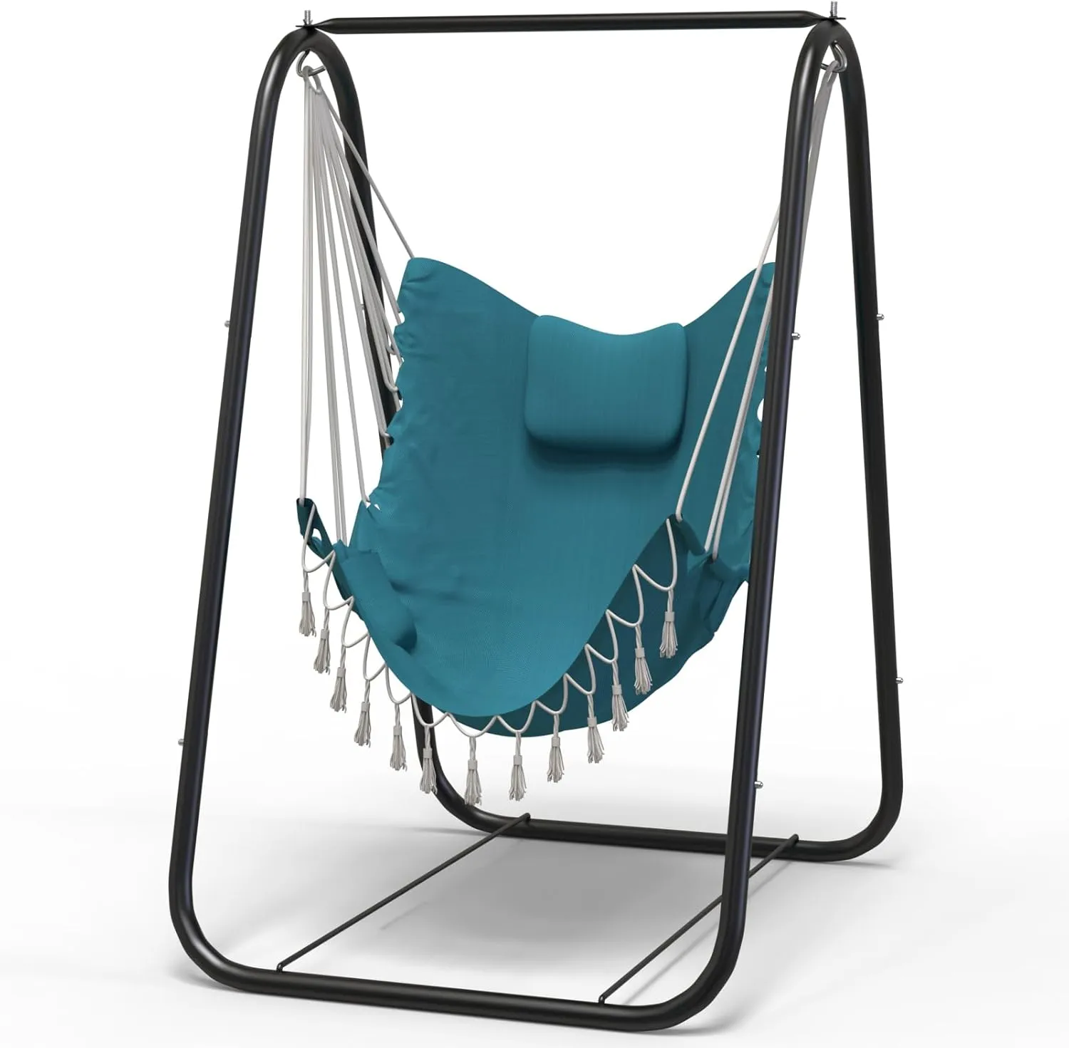 G TALECO GEAR Hammock Chair with Stand,Heavy-Duty and Rustproof Hanging Chair with Stand,Hammock Swing Chair Stand,for Indoor Outdoor Patio Yard Garden Porch (Aqua)