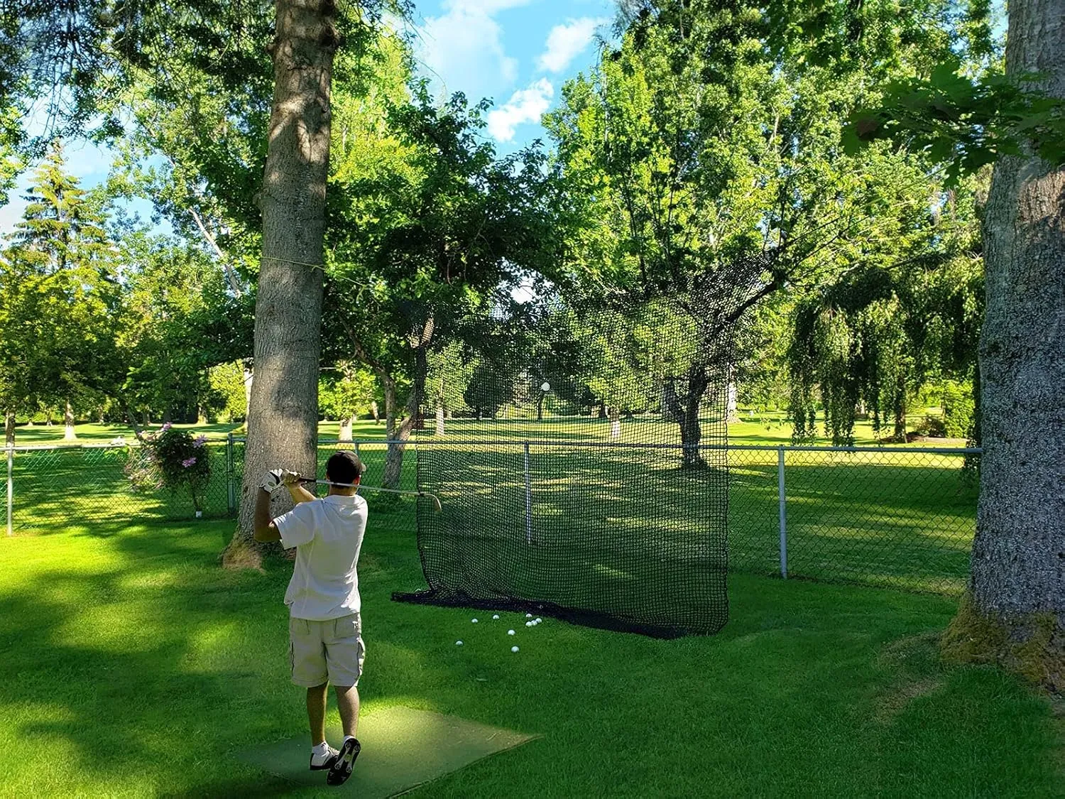 Golf Practice Net Golf Ball Hitting Netting（Net Only）, Heavy Duty Nylon Golf Sports Netting Barrier Nets 10x10ft/10x15ft/10x20ft/10x25ft/10x30ft/10x40ft