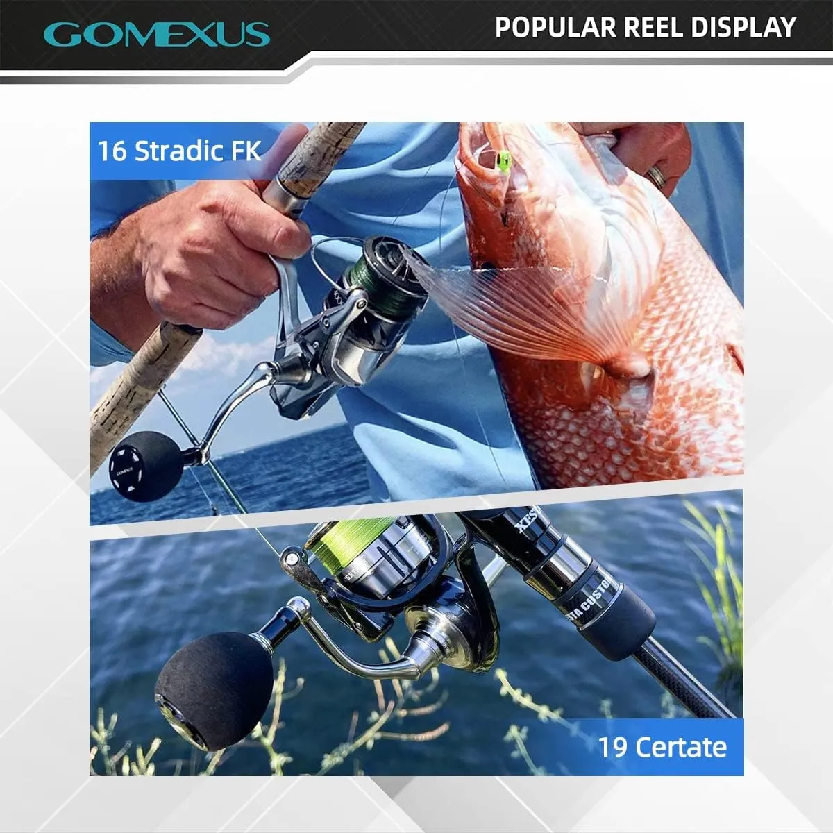 GOMEXUS Power Knob Compatible for Shimano Daiwa Spinning Reel Handle Knob