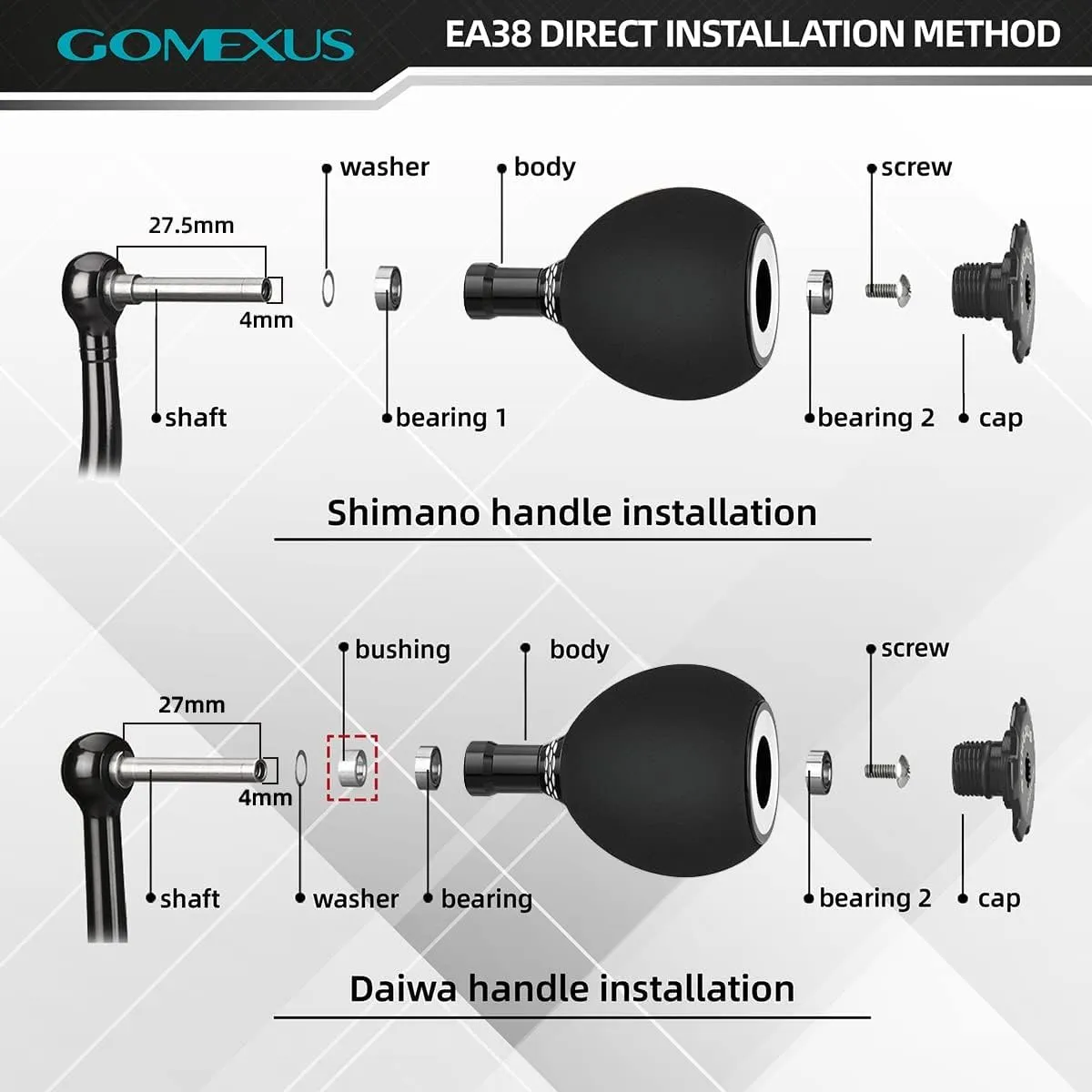 GOMEXUS Power Knob Compatible for Shimano Daiwa Spinning Reel Handle Knob