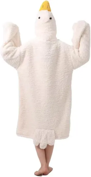 Goose Blanket Hoodie Onesie Adult & Kid,Oversized Warm Duck Wearable Hoodie Blanket with Sleeves,Cozy Sleeping Bag