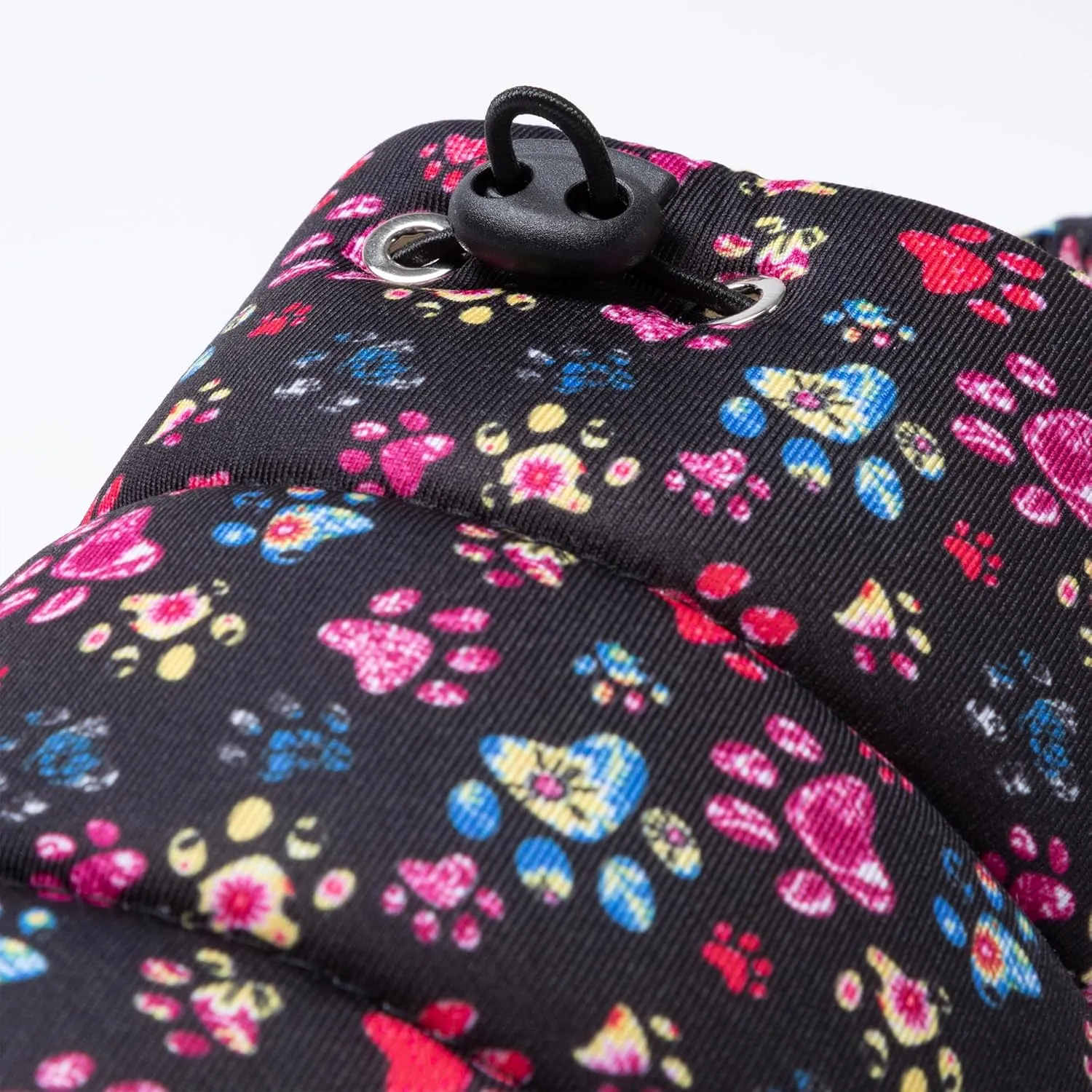 GreaterGood Paw Print Puffy Fleece-Lined Slippers with Toggle