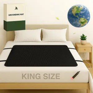 Grounding Mat for Bed – Anti-Slip PU Leather Grounding Pad for Sleep with Grounding Cord, Grounding Mattress for Better Rest and Recovery (King)