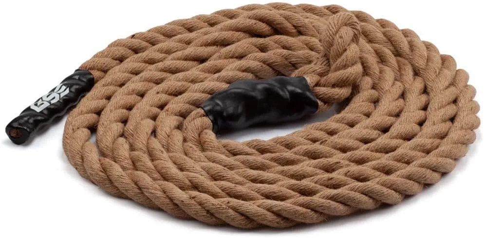 GSE Games & Sports Expert Gym Sisal Climbing Rope, Heavy Workout Rope for Indoor/Outdoor Workouts, Great for Climbing Exercises, Strength Training - 6,10,15,20,25,30,40,50 Feet Lengths Available