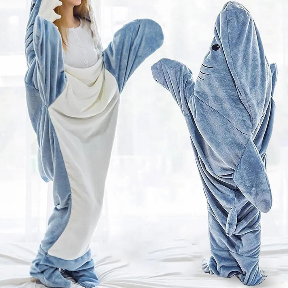 Gudina Shark Blanket Hoodie Onesie, Shark Onesie Adult, Shark Sleeping Bag for Adult (XL)
