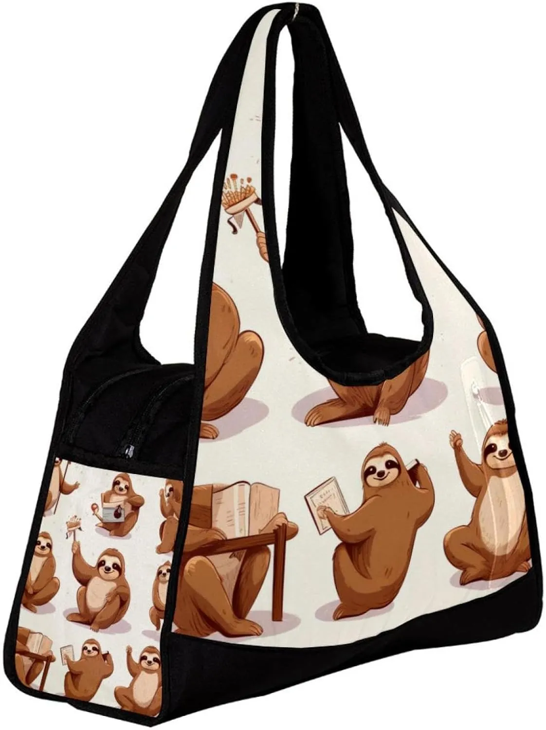 Gym Bag for Women,Small Gym Bag for Men,Different Posture Sloth,Overnight Bag