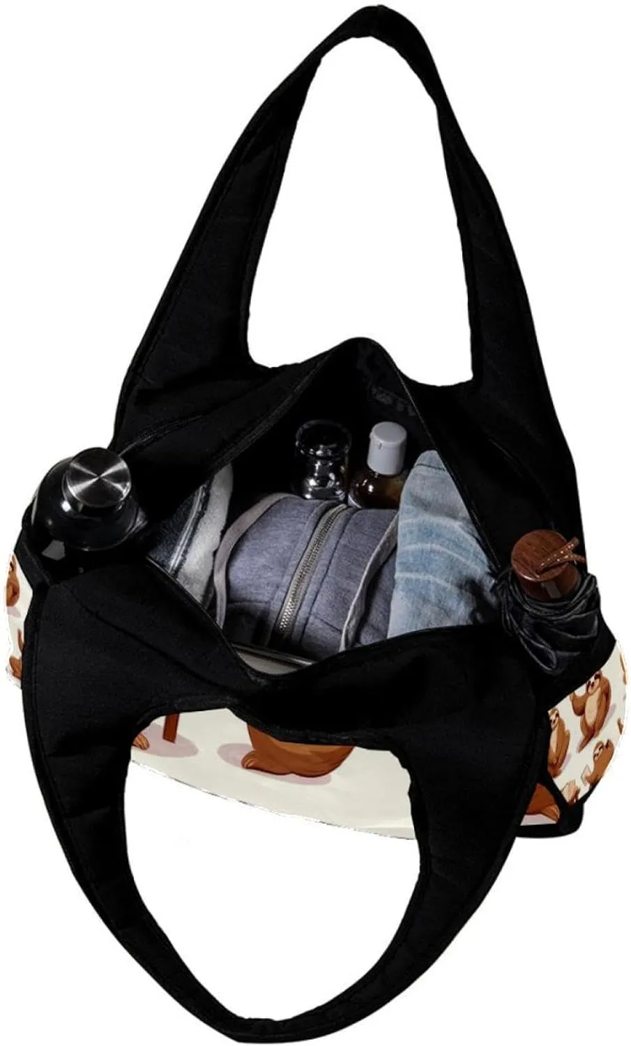 Gym Bag for Women,Small Gym Bag for Men,Different Posture Sloth,Overnight Bag
