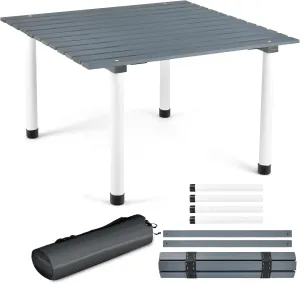GYMAX Folding Wooden Camping Table Roll-Up Lightweight with Carry Bag, 27” x 27” Portable Picnic Table for Outdoors, Fishing, Cooking, BBQ, Party, Lawn, Patio, Garden, Beach