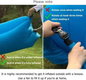 HaiChao Inflatable Lounger Sofa Air Chair Sofa Sleeping Bag Couch Air Sofa Bed for Lakes, Beaches, Garden, Camping (Blue)