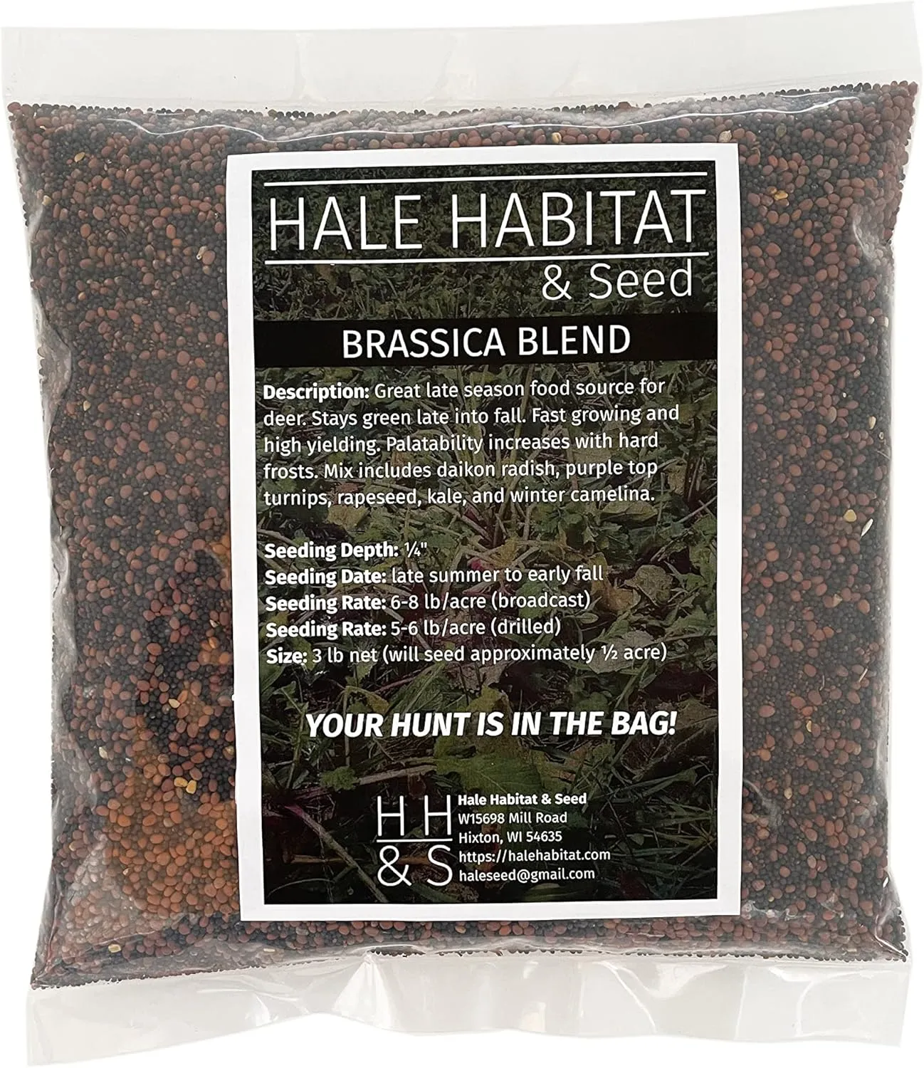 Hale Habitat & Seed Brassica Blend Food Plot Mix, 1/2 Acre, Highly Attractive Fall Food Plot