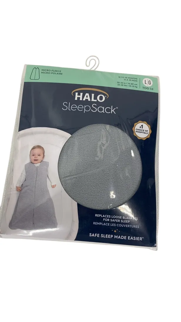Halo Micro-Fleece SleepSack, Gray, Large