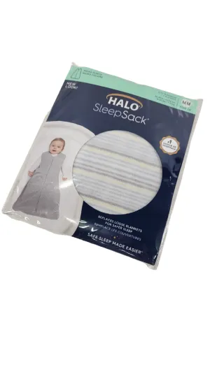 Halo Micro-Fleece SleepSack, M, Multi Stripe Gray