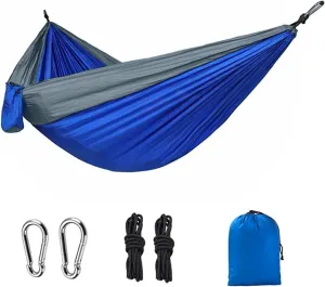 Hammock Single Person Portable Outdoor Camping Hammock with Nylon Color Matching Hammock High Strength Parachute Fabric Hanging Bed Lightweight(Color 3)