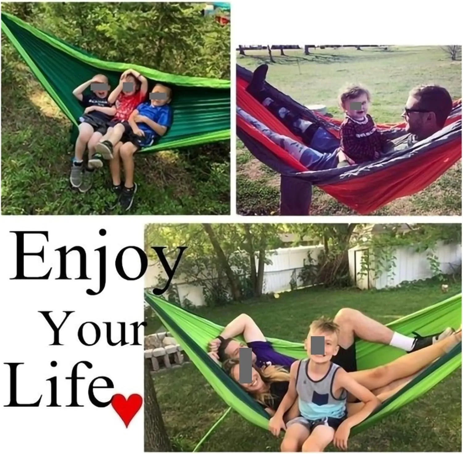 Hammock Single Person Portable Outdoor Camping Hammock with Nylon Color Matching Hammock High Strength Parachute Fabric Hanging Bed Lightweight(Color 3)