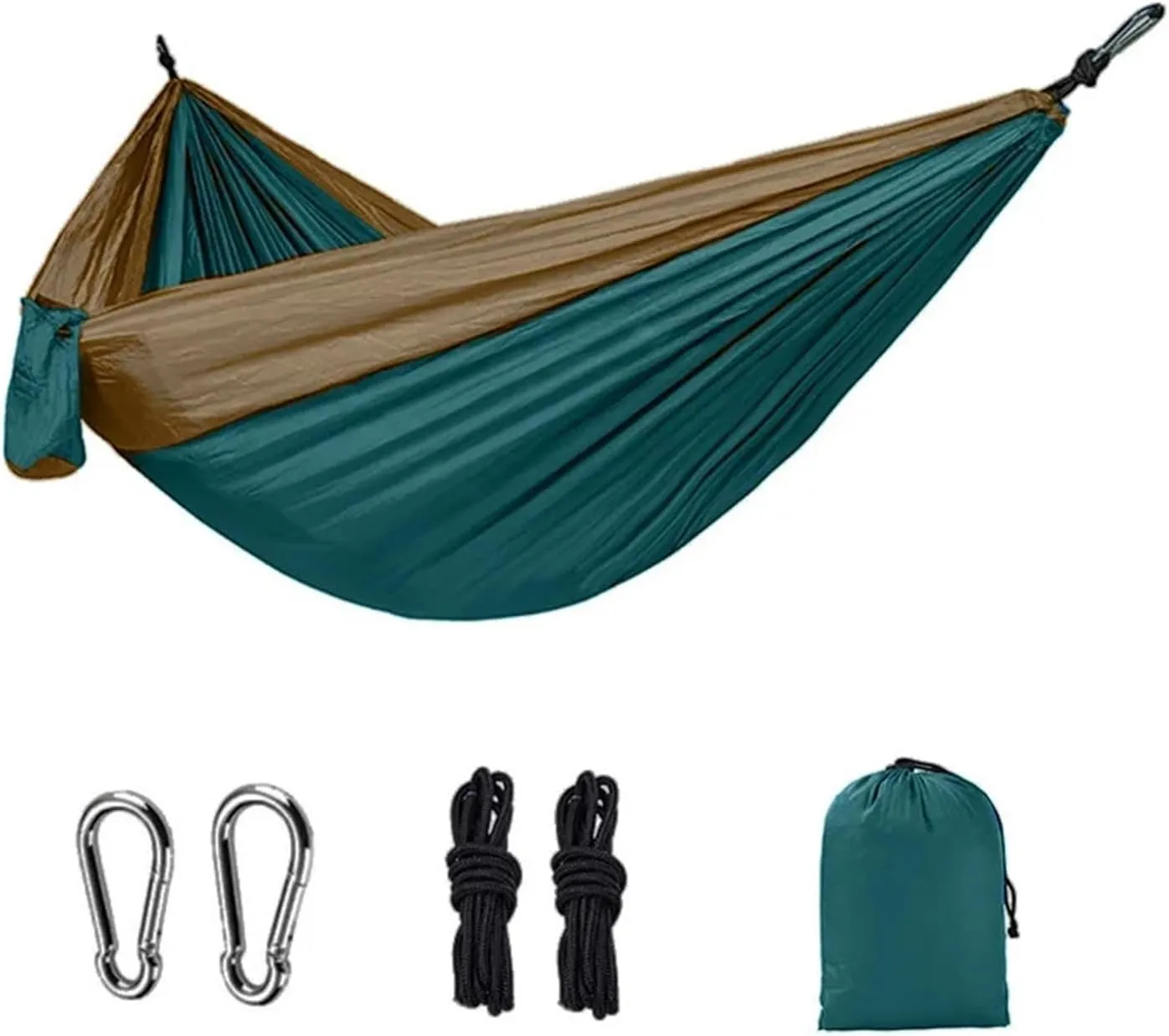 Hammock Single Person Portable Outdoor Camping Hammock with Nylon Color Matching Hammock High Strength Parachute Fabric Hanging Bed Lightweight(Color 3)