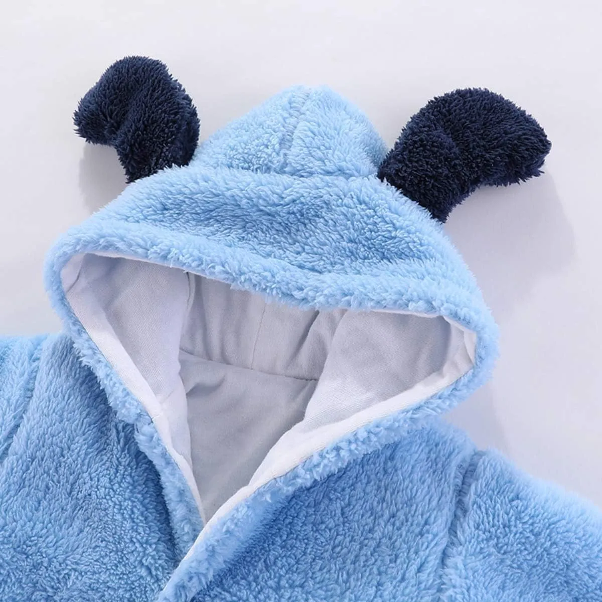 Haokaini Newborn Bear Warmer Snowsuit Cotton Fleece Hooded Romper Jumpsuit for Baby Girls Boys