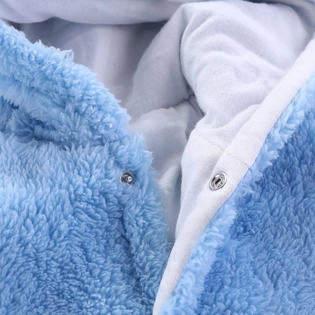Haokaini Newborn Bear Warmer Snowsuit Cotton Fleece Hooded Romper Jumpsuit for Baby Girls Boys