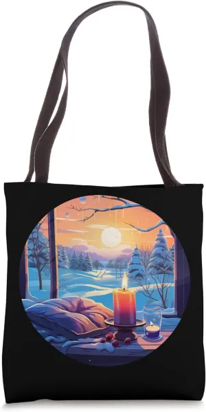 Happy Candlelight Sunset Costume for Snow Season Lovers Tote Bag