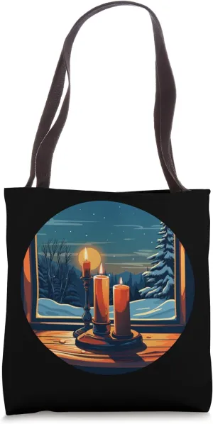 Happy Candles Costume in cold Winter Night Tote Bag