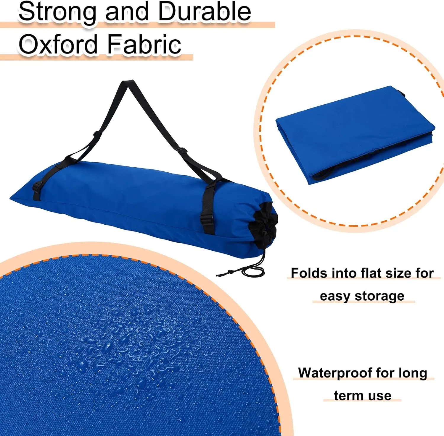 HARFINGTON Camping Chair Replacement Bag 48" Folding Chair Carry Bag Oxford Cloth Storage Tent Bag with Shoulder Strap for Travel Outdoor Camping Sports, Sapphire Blue