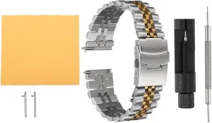 HARFINGTON Stainless Steel Mesh Watch Band Quick Release Universal Metal Watch Strap Double-Lock Deployment Clasp Replacement Bands for Men Women