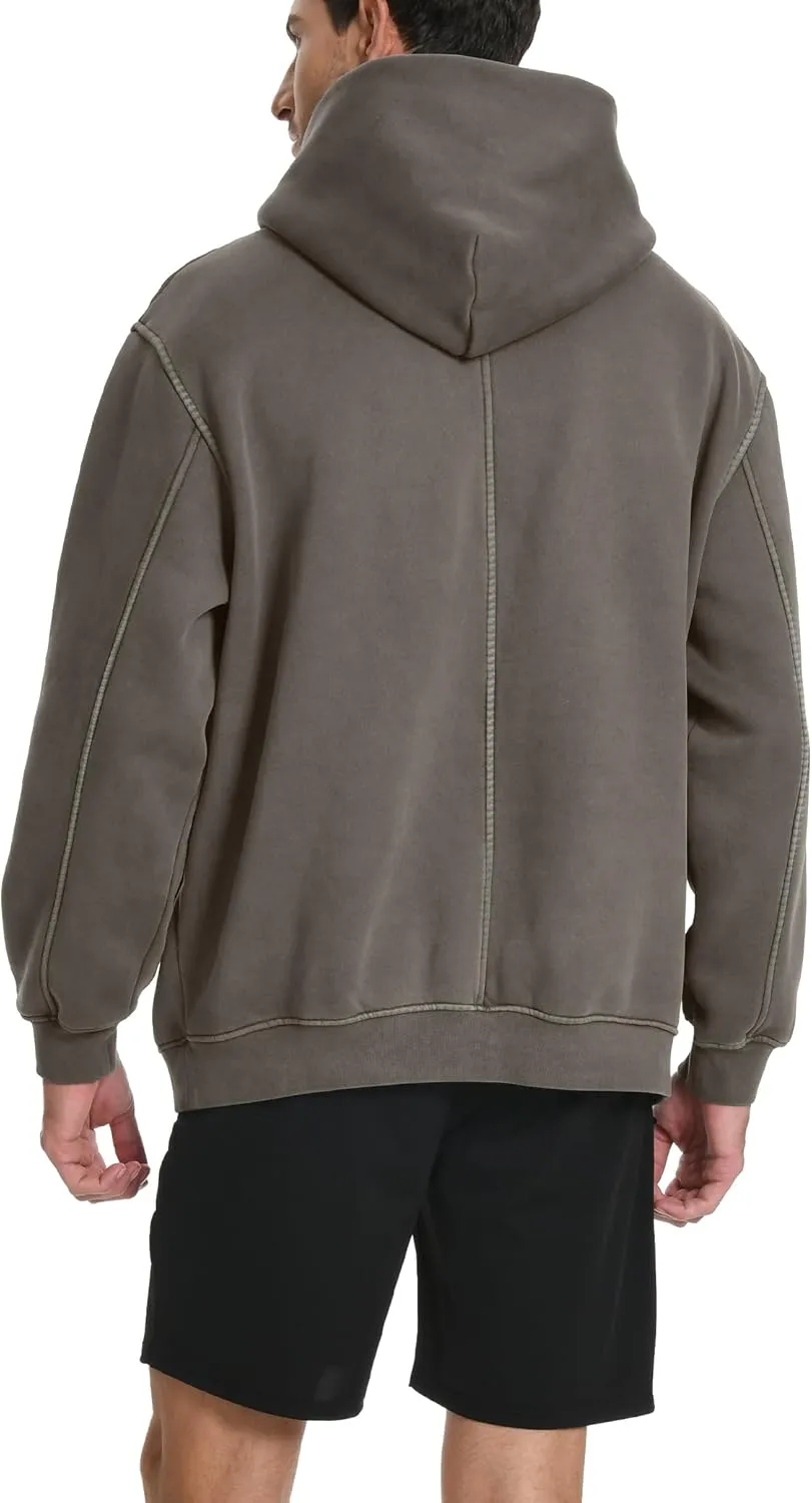 Hatant Hoodies for Men Heavyweight Fleece Sweatshirts Mens Acid Wash Athletic Hoodie Oversized Matching Pullover for Couples