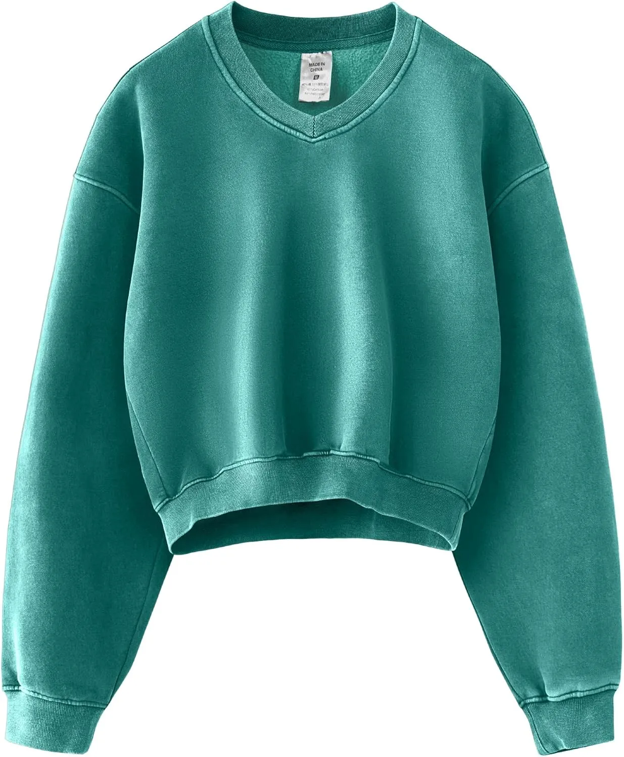 Hatant Sweatshirt for Women Acid Wash Athletic Hoodie Heritage Fleece V-neck Long Sleeve Hoodie Fleece Women Sweatshirt