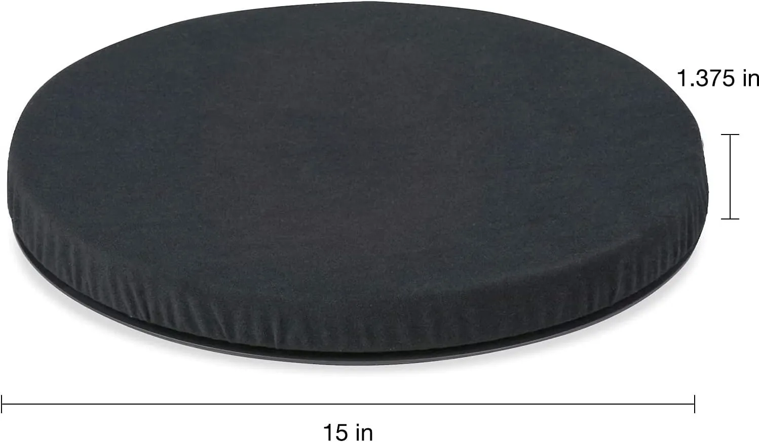 HealthSmart 360 Degree Swivel Seat Cushion, Chair Assist for Elderly, Swivel Seat Cushion for Car, Twisting Disc, Black, 15 Inches in Diameter