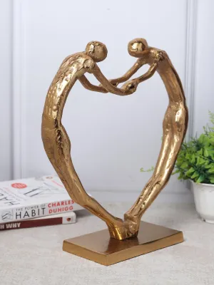 Heartfelt Harmony Sculpture in Gold