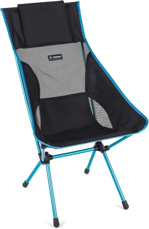 Helinox Sunset Chair Lightweight, High-Back, Compact, Collapsible Camping Chair, Black, with Pockets