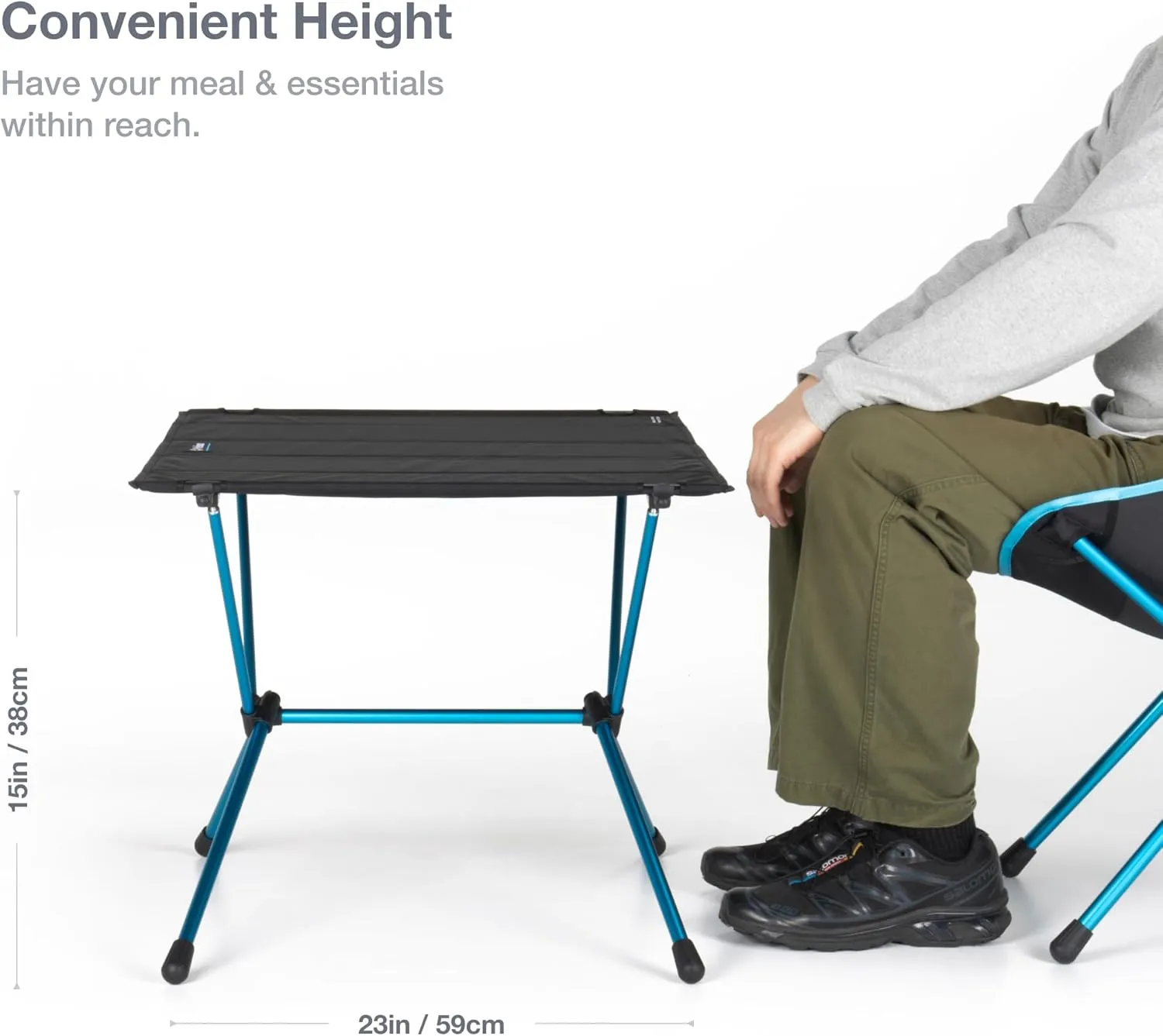 Helinox Table One Hard Top Lightweight, Collapsible, Portable, Outdoor Camping Table, Large - 29.5 x 22.5 Inches, Black