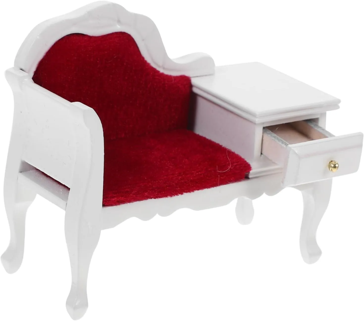 Hemoton 2pcs Miniature Wooden Sofa Chair Ornament with Drawer for Dollhouse Decor Room Furniture for Miniature Scenes Compact Design for Projects and Creative Layouts