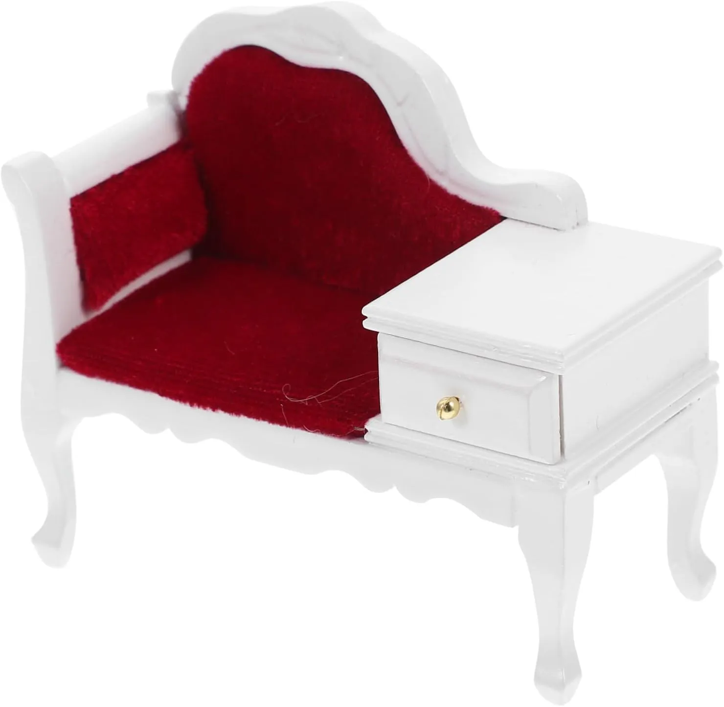 Hemoton 2pcs Miniature Wooden Sofa Chair Ornament with Drawer for Dollhouse Decor Room Furniture for Miniature Scenes Compact Design for Projects and Creative Layouts