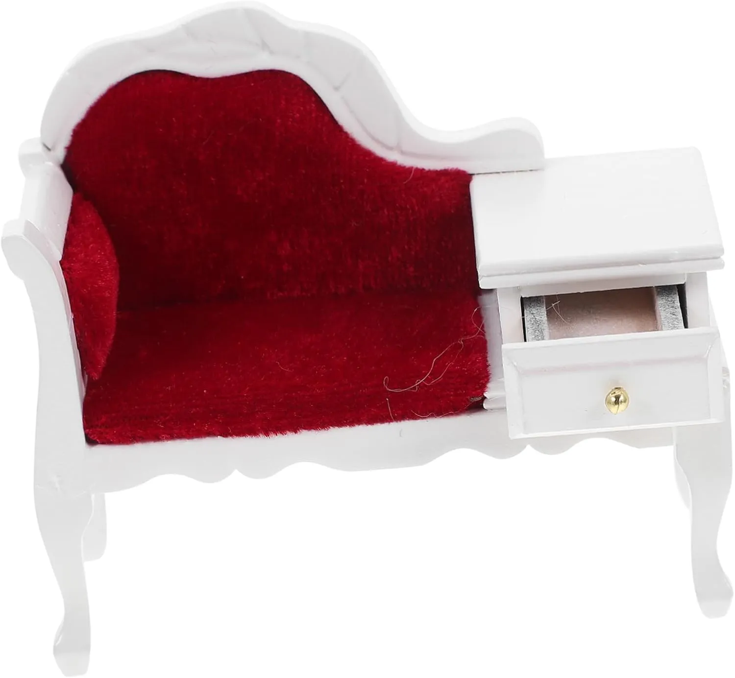 Hemoton 2pcs Miniature Wooden Sofa Chair Ornament with Drawer for Dollhouse Decor Room Furniture for Miniature Scenes Compact Design for Projects and Creative Layouts