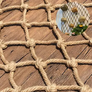Hemp Rope Decorative Net,Plants Support Climbing Net for Garden,Trellis Netting for Cucumber, Tomato, Vegetables, Fruits, Sweet Pea Plants(3Mx8M)