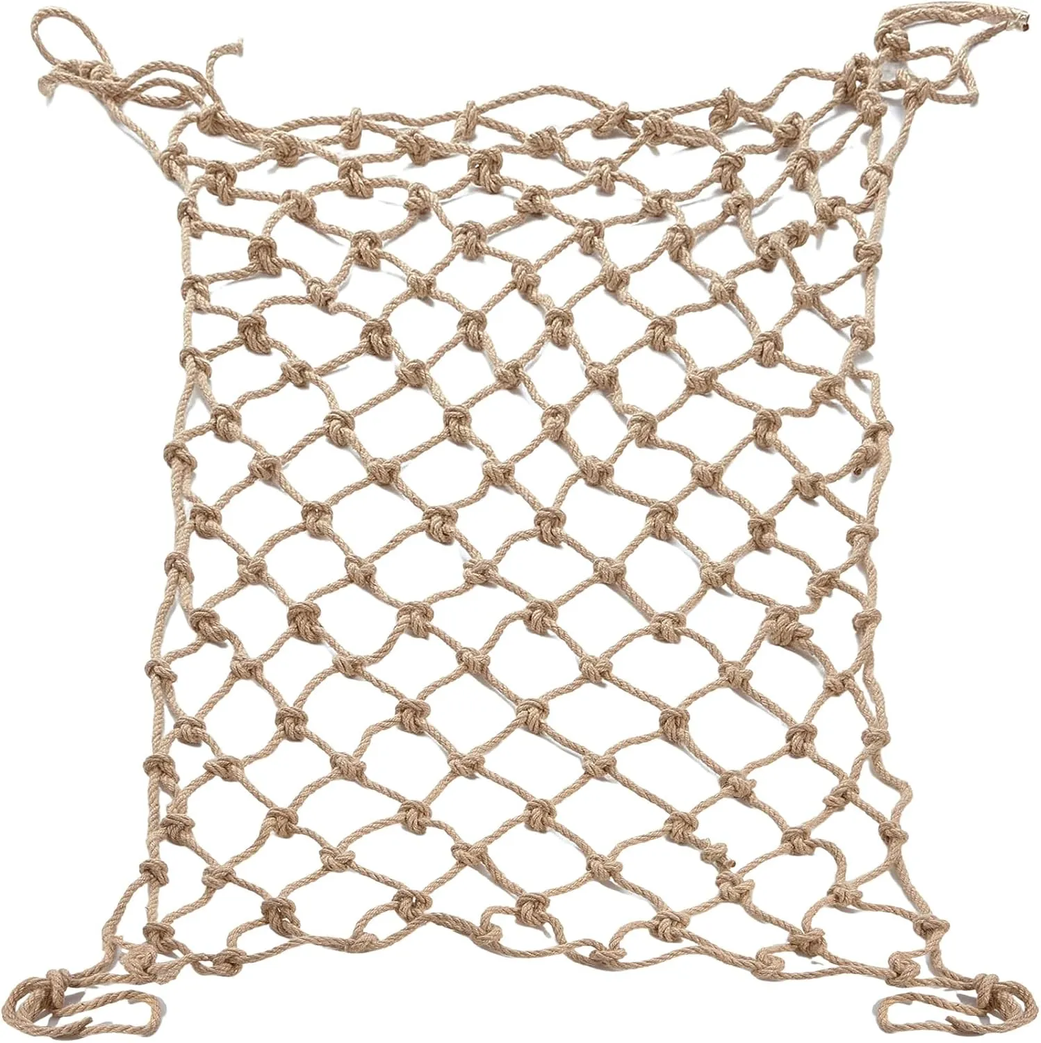 Hemp Rope Net (3ft x 9ft) Heavy Duty Natural Jute Rope Climbing Safety Netting for Balcony Stairs, Fence, Garden, Playground Protection & Indoor/Outdoor Decor