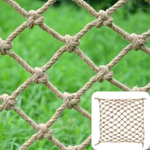 Hemp Rope Netting for Decorations, Versatile Natural Jute Net for Wall Decoration and Plant Climbing, Vintage Decorative Mesh for Cafe, Bar, Living Room, Garden(3Mx5M)